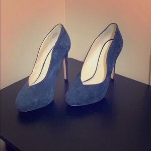 Suede like Navy Blue 4in Heels